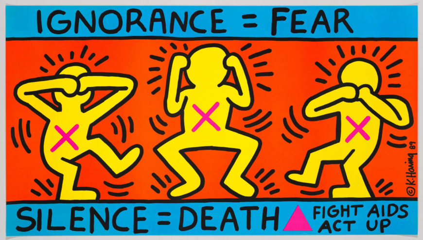 Keith Haring, Ignorance = Fear / Silence = Death, 1989. New York, Whitney Museum of American Art