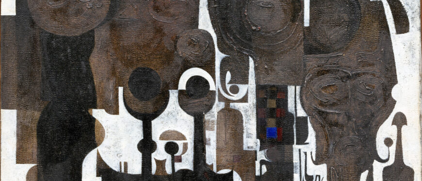 Ibrahim El-Salahi, The Mosque, 1964, oil on canvas (MoMA) Ibrahim El-Salahi, The Mosque, 1964, oil on canvas (MoMA) © Ibrahim El-Salahi